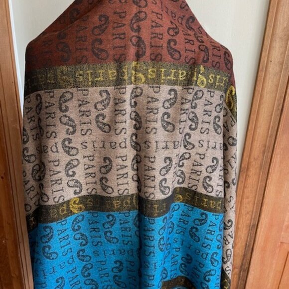 A&A Pashmina Cashmere Paris Large Oblong Shawl Wrap - Picture 9 of 16